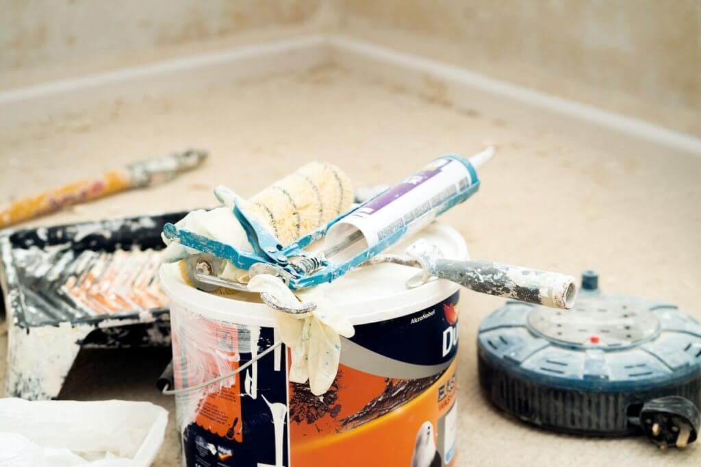 gathered caulking supplies