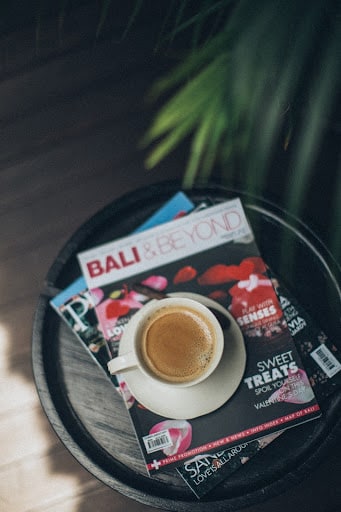 magazines on decorative table